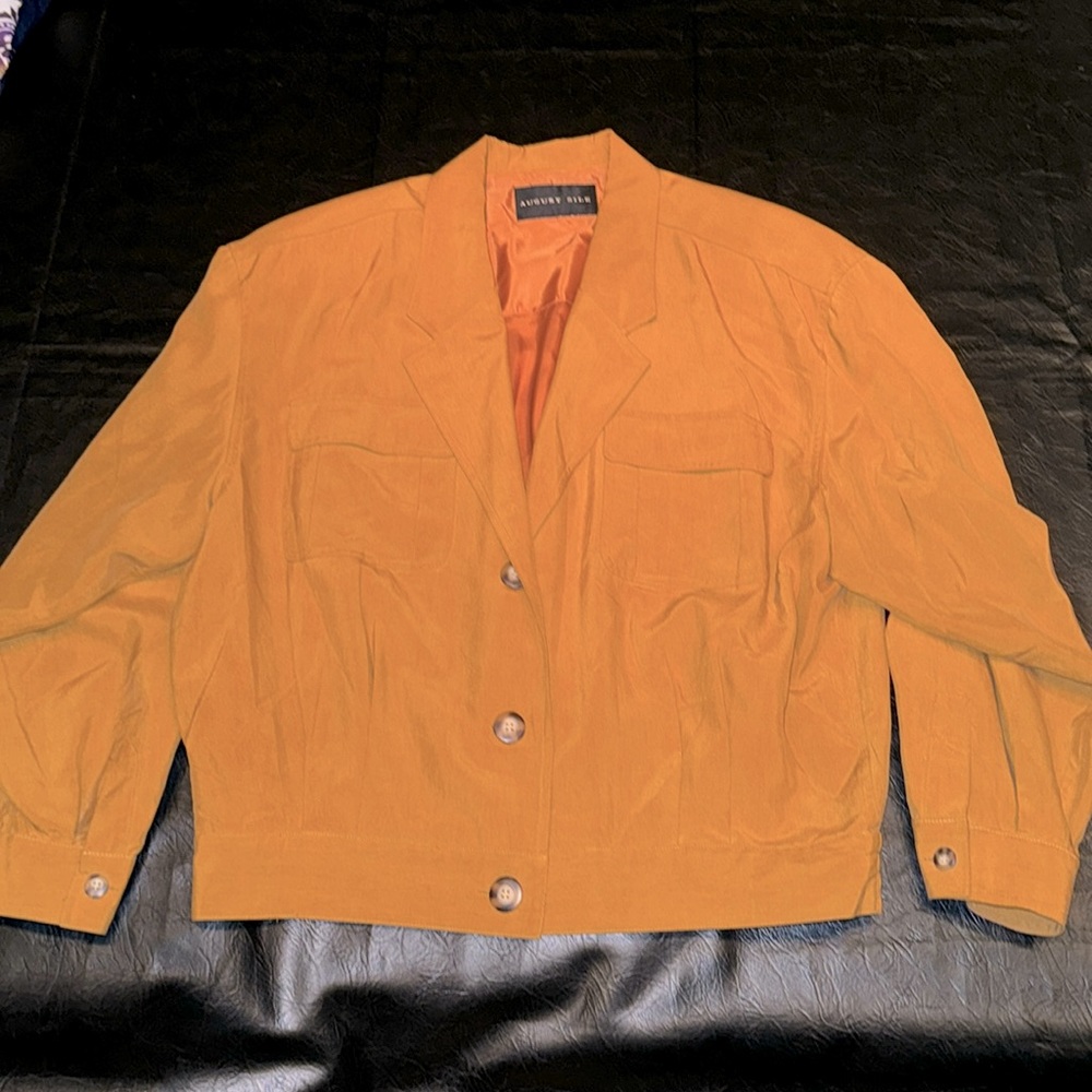 Jacket by August Silk, Size L, Mustard Yellow/Gold, EUC